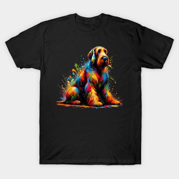 Spinone Italiano Captured in Vivid Splash Paint Style T-Shirt by ArtRUs